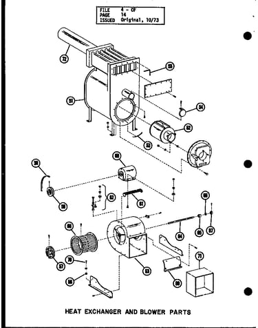 Heat exchanger and blower parts (ol-100/p96289-1f) (ol-100-3/p96289-2f) (ol-125/p96289-3f) (ol-125-3/p96289-4f) (ol-150/p96289-5f) (ol-150-4/p96289-6f) (ol-200/p96318-1f) (ol-250/p96318-2f)