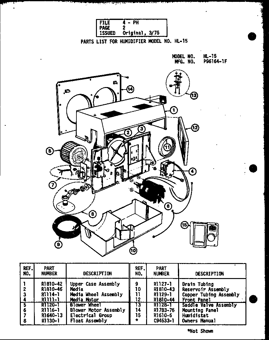 POWER HUMIDIFIER (HL-15/P96164-1F)