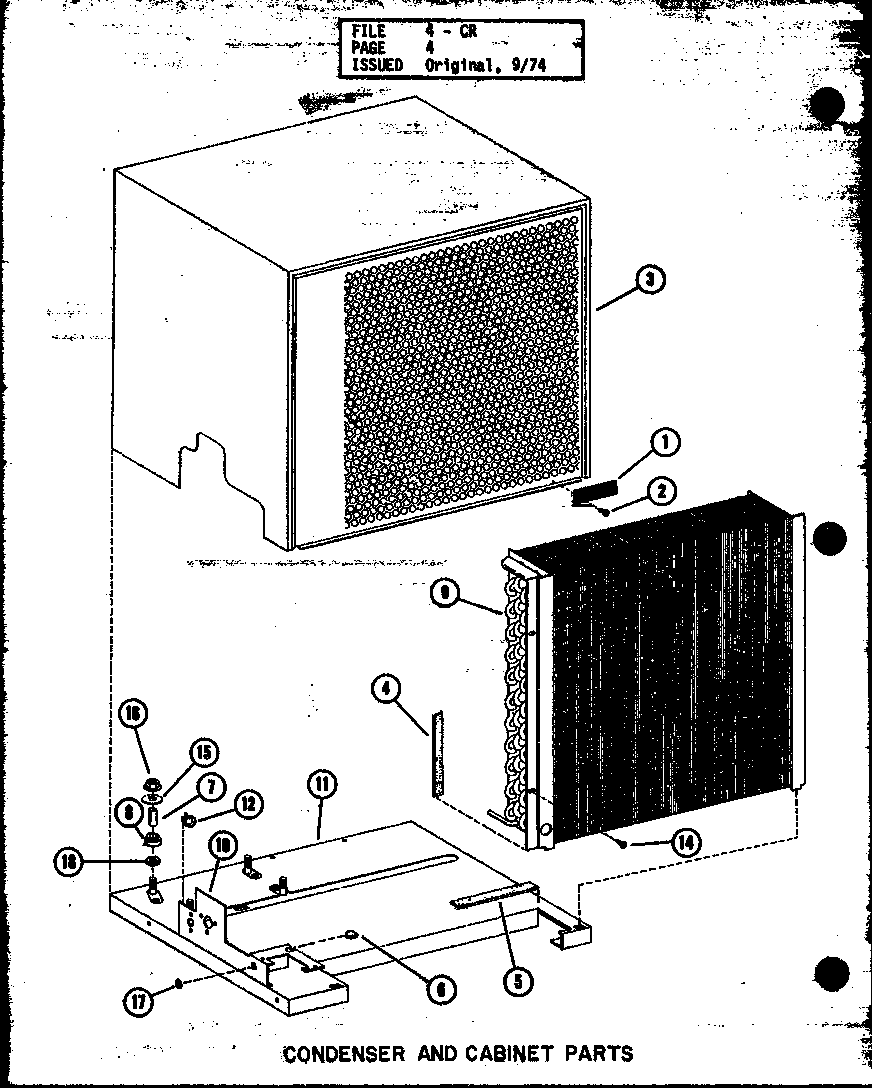 Condenser and cabinet parts (cr1.5-1/p55200-1c) (cr2-1/p55200-7c) (cr2.5-1/p55200-8c) (cr2.5-1/p55200-3c) (cr3-1/p55200-4c)
