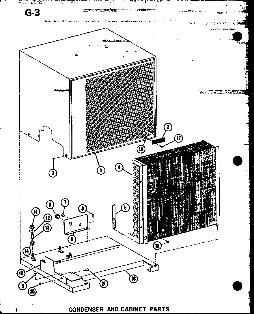 Condenser and cabinet parts