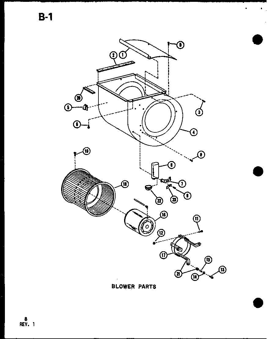 BLOWER PARTS (EBAC2400M/P55572-30C) (EBAC2410M/P55572-32C) (EBAC2900M/P55572-34C) (EBAC2910M/P55572-36C)