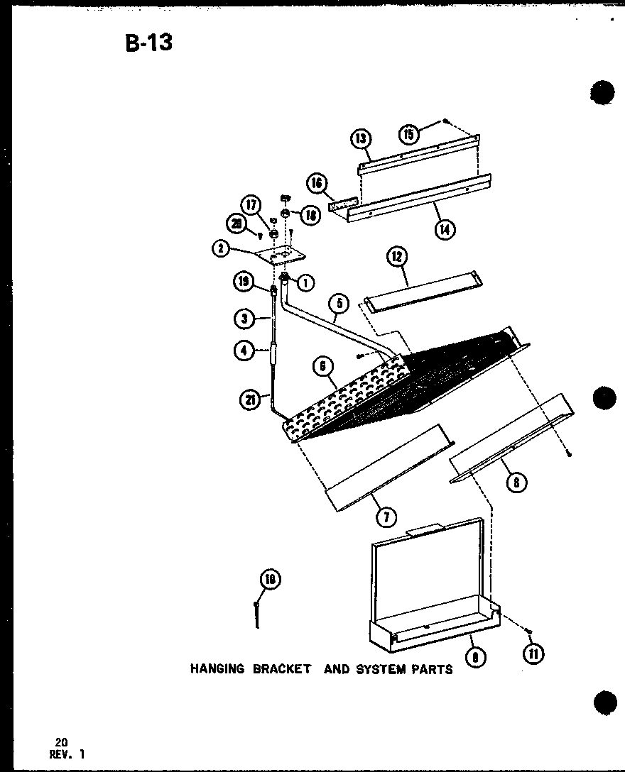 Hanging bracket and system parts (vbc18ct-1j/p54878-19c) (vbc23ct-1j/p54878-20c) (vbc30ct-1w/p55572-1c) (vbc35ct-1w/p55572-2c) (vbc30ct-1j/p54878-21c) (vbc35ct-1j/p54878-22c)
