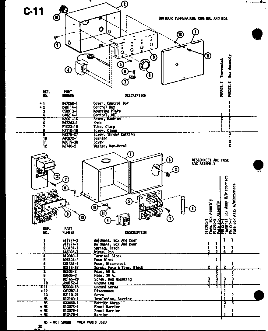 OUTDOOR TEMPERATURE CONTROL AND BOX (D48224-2/P48224-2) (D48222-5/P48222-5) (D12060-1/P12060-1) (D12060-2/P12060-2)