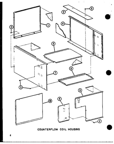 Counterflow coil housing (d6763624/p6763624c) (d6763620/p6763620c) (d6763616/p6763616c)
