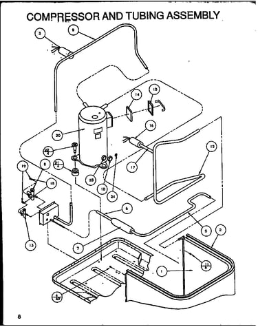 Compressor and tubing assembly (srcf24u01d/p1100001c) (srcf30u01d/p1100002c) (srcf36u01d/p1100003c) (srcf42u01d/p1100004c) (srcf42u01e/p1100010c) (srcf42u01f/p1100013c)