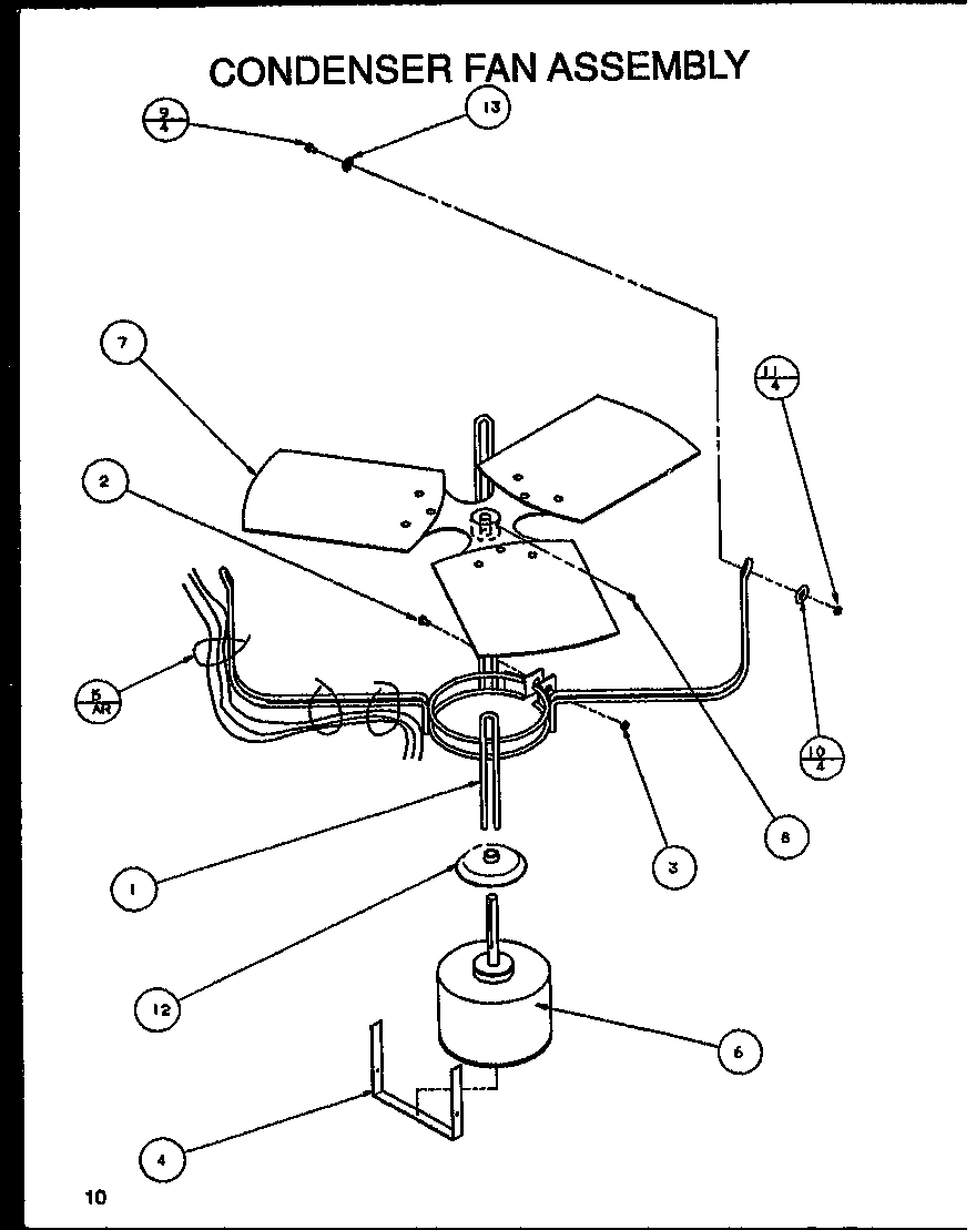 CONDENSER FAN ASSEMBLY (SRCF24U01D/P1100001C) (SRCF30U01D/P1100002C) (SRCF36U01D/P1100003C) (SRCF42U01D/P1100004C) (SRCF42U01E/P1100010C) (SRCF42U01F/P1100013C)