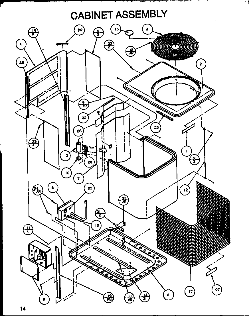 CABINET ASSEMBLY (SRCF48U01D/P1100005C) (SRCF48U01E/P1100011C) (SRCF48U03D/P1100006C) (SRCF48U03E/P1100012C) (SRCF60U01D/P1100007C) (SRCF60U03D/P1100008C)