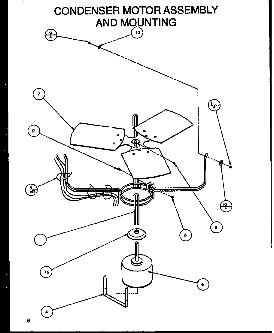 CONDENSER MOTOR ASSEMBLY AND MOUNTING