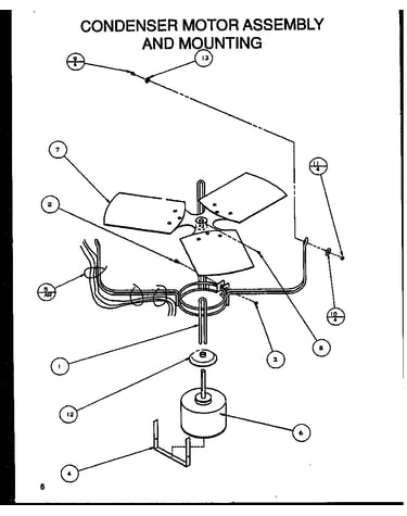 Condenser motor assembly and mounting