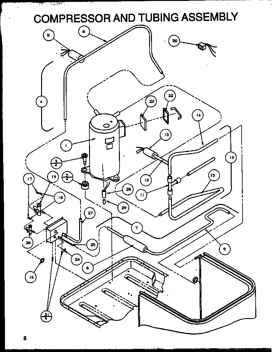 COMPRESSOR AND TUBING ASSEMBLY (ZRCF24U01D/P1104301C) (ZRCF30U01D/P1104302C) (ZRCF36U01D/P1104303C) (ZRCF36U01E/P1104306C)