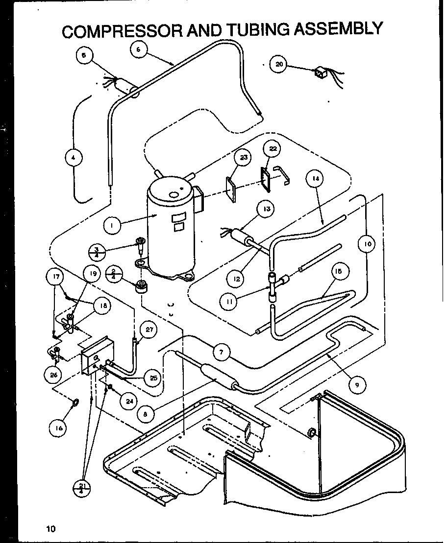 COMPRESSOR AND TUBING ASSEMBLY (ZRCF42U01D/P1104304C) (ZRCF48U01A/P1163001C) (ZRCF60U01A/P1163002C)