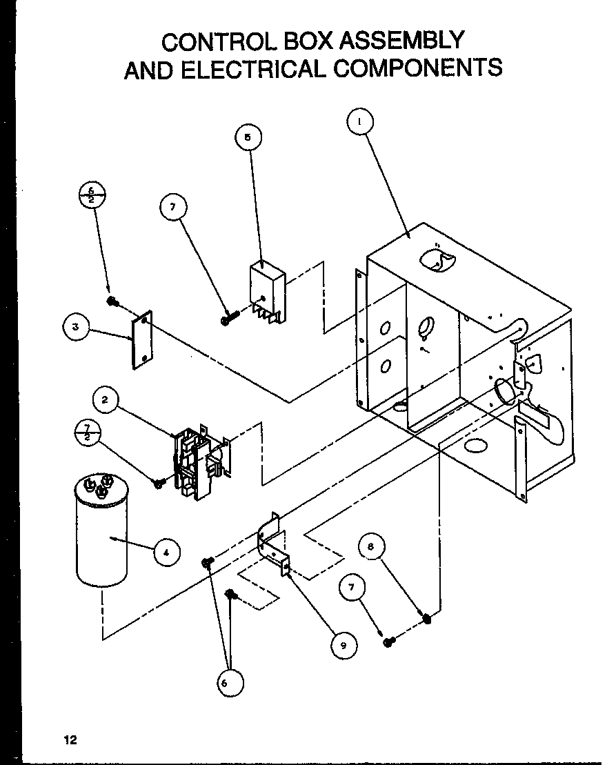 CONTROL BOX ASSEMBLY AND ELECTRICAL COMPONENTS