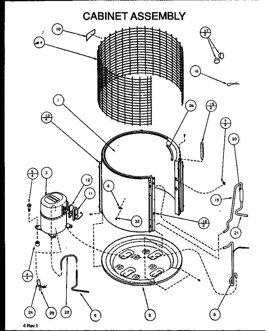 Cabinet assembly (arcf18u01d/p9885201c) (arcf24u01d/p9885202c) (arcf30u01d/p9885203c) (arcf36u01d/p9885204c) (arcf36u01e/p9885221c)