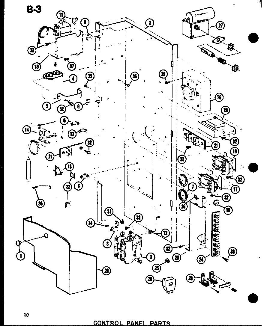 CONTROL PANEL PARTS (ERHQ48-001A/P55201-95C) (ERHQ48-003A/P55201-96C) (ERHQ60-001A/P55201-97C) (ERHQ60-003A/P55201-98C)