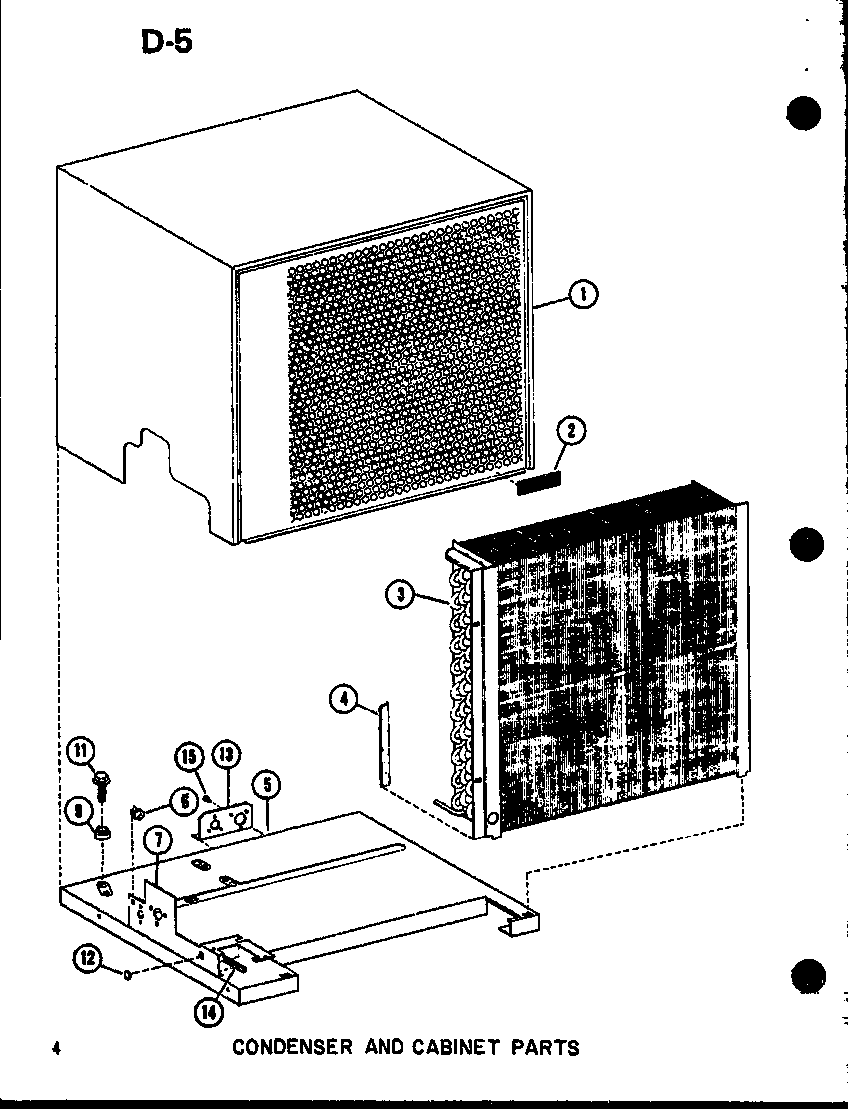 Condenser and cabinet parts