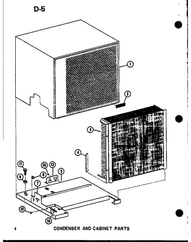 Condenser and cabinet parts