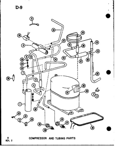 Compressor and tubing parts