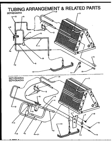 Tubing arrangement & related parts (scfh24aova/p1167601c) (scfh30aova/p1167602c) (scfh36aova/p1167603c)