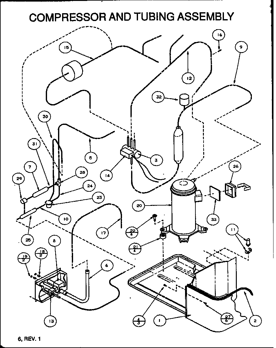 COMPRESSOR AND TUBING ASSEMBLY (ZRHF24U01A/P1155501C) (ZRHF24U01B/P1155507C) (ZRHF30U01A/P1155502C) (ZRHF30U01B/P1155508C) (ZRHF36U01B/P1155509C) (ZRHF36U01A/P1155503C)