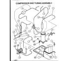 Amana ZRHF24U01A/P1155501C compressor and tubing assembly (zrhf42u01a/p1155504c) (zrhf42u01b/p1155510c) (zrhf48u01a/p1155505c) (zrhf48u01b/p1155511c) diagram