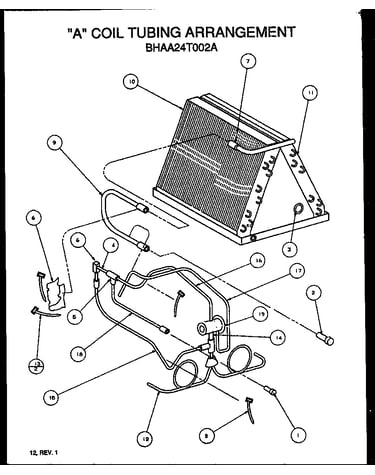 "a" coil tubing arrangement (bhaa24t002a/p1109702c) (bhaa24t002f/p1109709c) (bhaa24t002b/p1109705c)