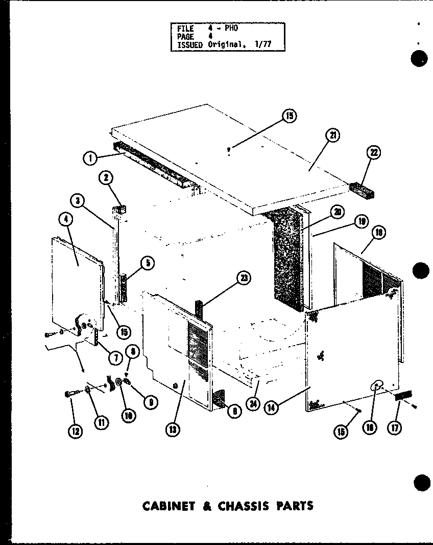 Cabinet & chassis parts (pho4800-1a/p55600-17c) (pho4800-3a/p55600-19c) (pho5800-1a/p55600-18c) (pho5800-3a/p55600-20c)