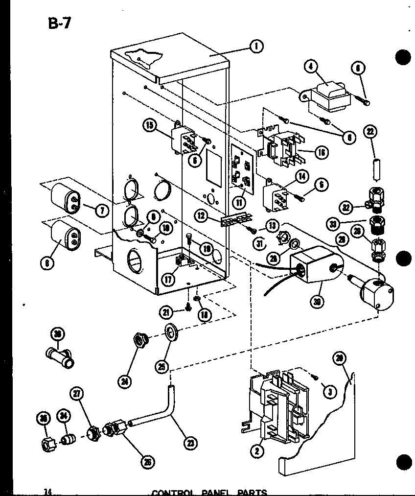 Control panel parts (epcg2408-1b/p67470-1c) (epcg3010-1b/p67470-2c) (epcg3612-1b/p67470-3c)