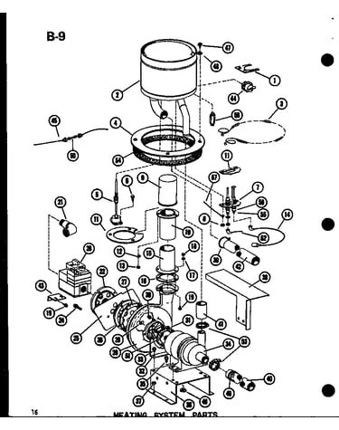 Heating system parts (epcg2408-1b/p67470-1c) (epcg3010-1b/p67470-2c) (epcg3612-1b/p67470-3c)
