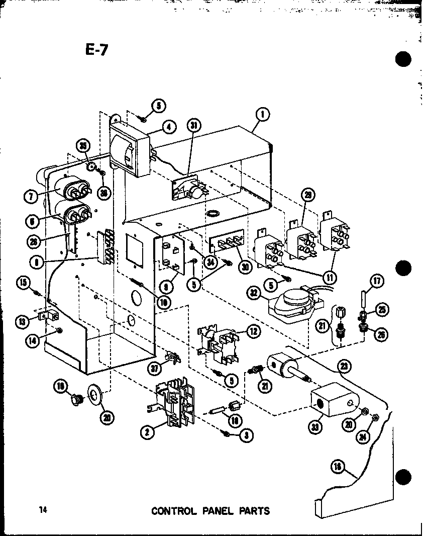 Control panel parts (epcg2408-1c/p67470-14c) (epcg3010-1c/p67470-15c) (epcg3612-1c/p67470-16c)