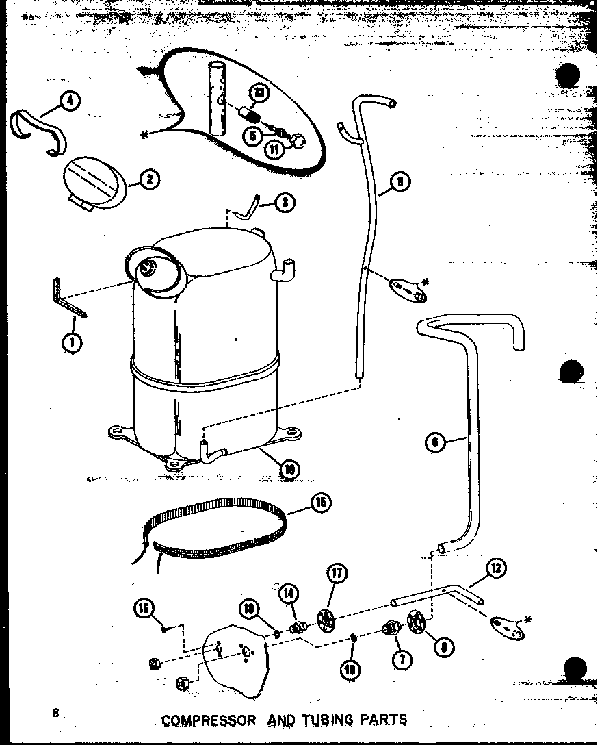 Compressor and tubing parts (cr2.5-1/p55200-8c) (cr2-1/p55200-54c)