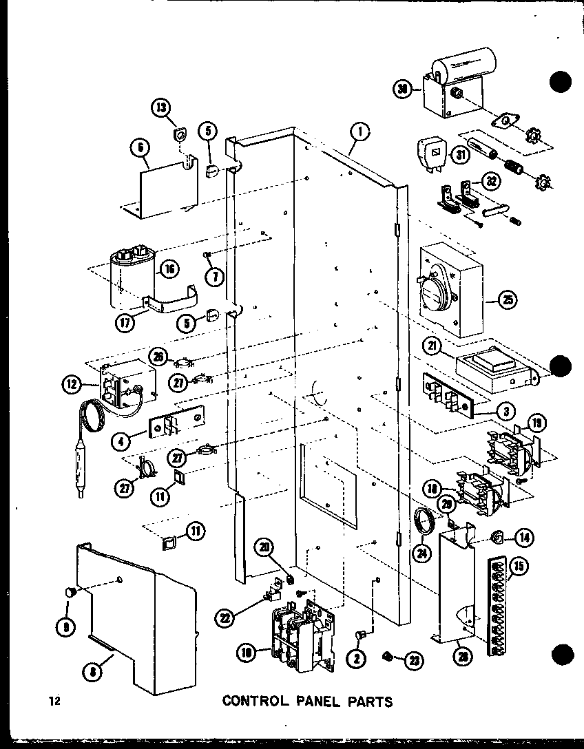 Control panel parts (erhq24/p55200-49c) (erhq30/p55200-52c) (rhq36/p55200-53c)