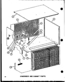 Condenser and cabinet parts (rhq48-001/p55201-47c) (rhq48-003/p55201-48c) (rhq48-001/p55201-49c) (rhq48-003/p55201-50c) (rhq60-001/p55201-51c) (rhq60-003/p55201-52c)