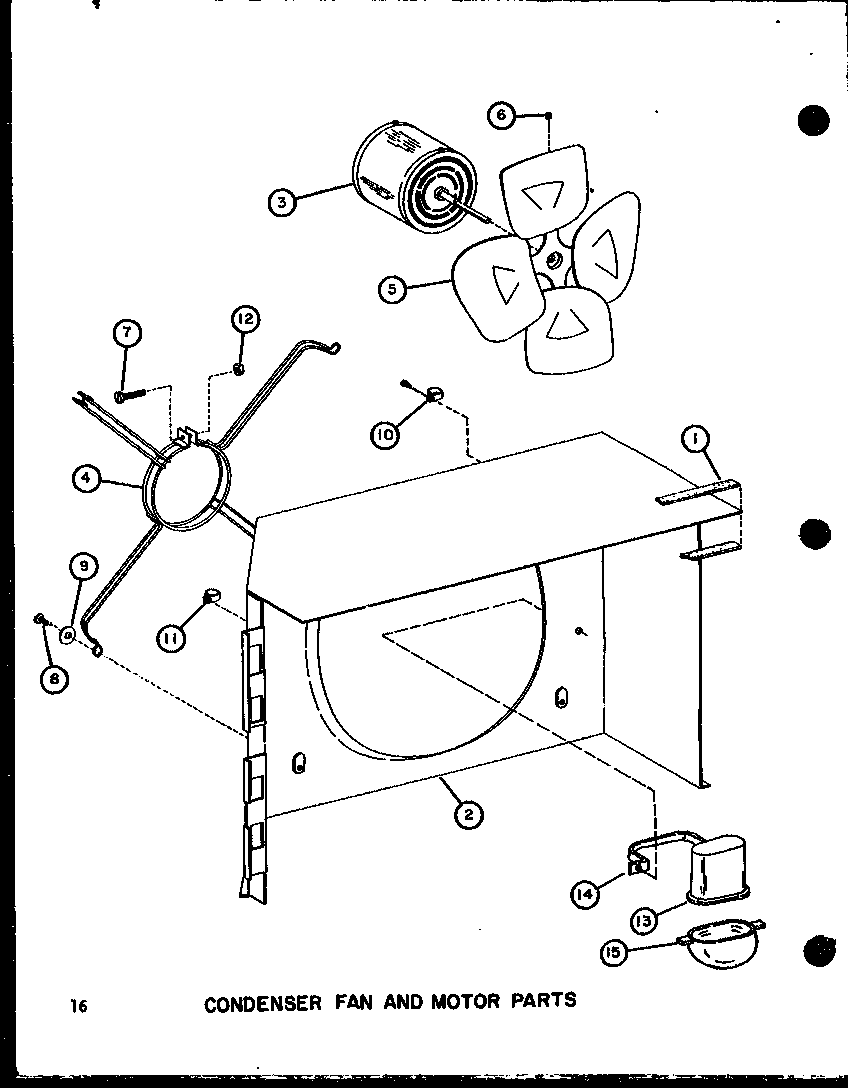 Condenser fan and motor parts (rhq48-001/p55201-47c) (rhq48-003/p55201-48c) (rhq48-001/p55201-49c) (rhq48-003/p55201-50c) (rhq60-001/p55201-51c) (rhq60-003/p55201-52c)