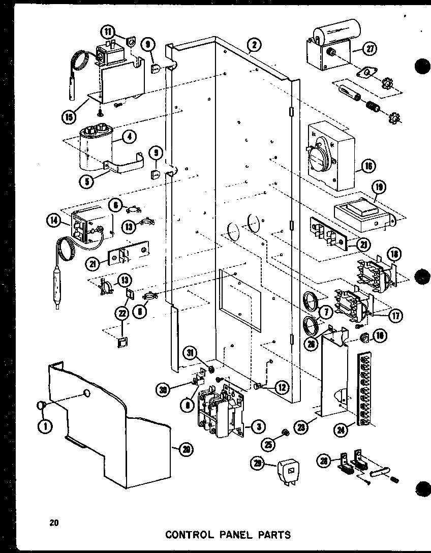 Control panel parts (rhq48-001/p55201-47c) (rhq48-003/p55201-48c) (rhq48-001/p55201-49c) (rhq60-001/p55201-51c) (rhq60-003/p55201-52c) (rha48-003/p55201-50c)