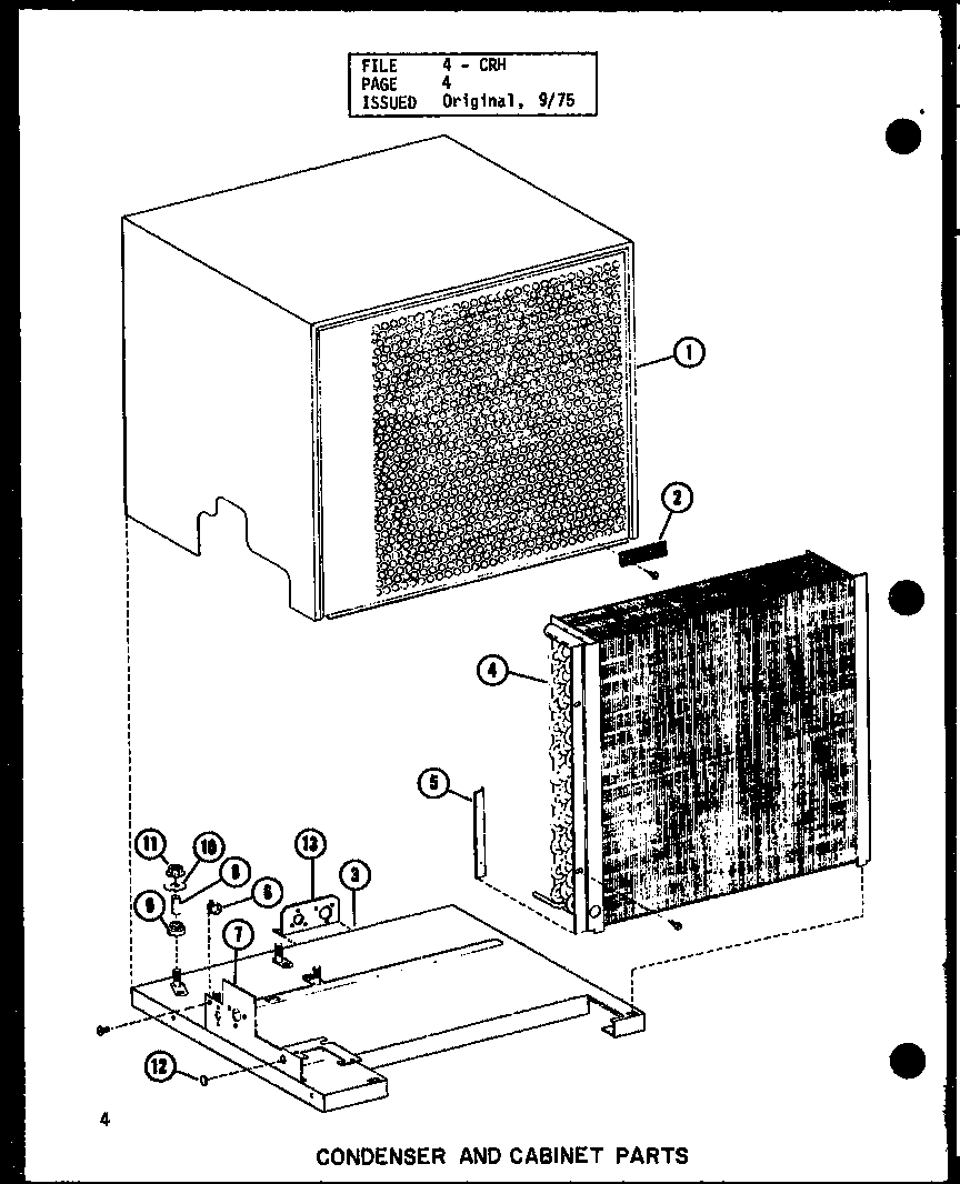 Condenser and cabinet parts