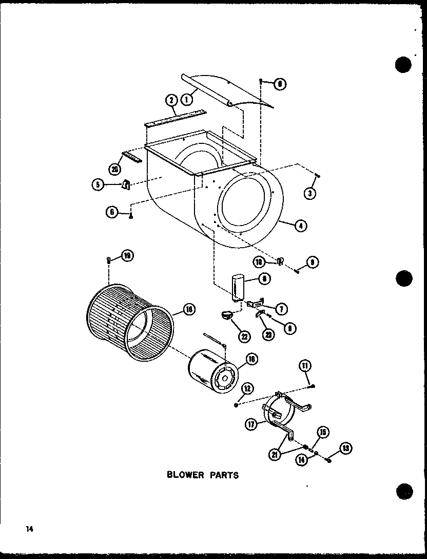 BLOWER PARTS (BAH3500M-A/P55572-26C) (BAH3505M-A/P55572-27C) (BAH3510M-A/P55572-28C) (BAH3514M-A/P55572-29C)