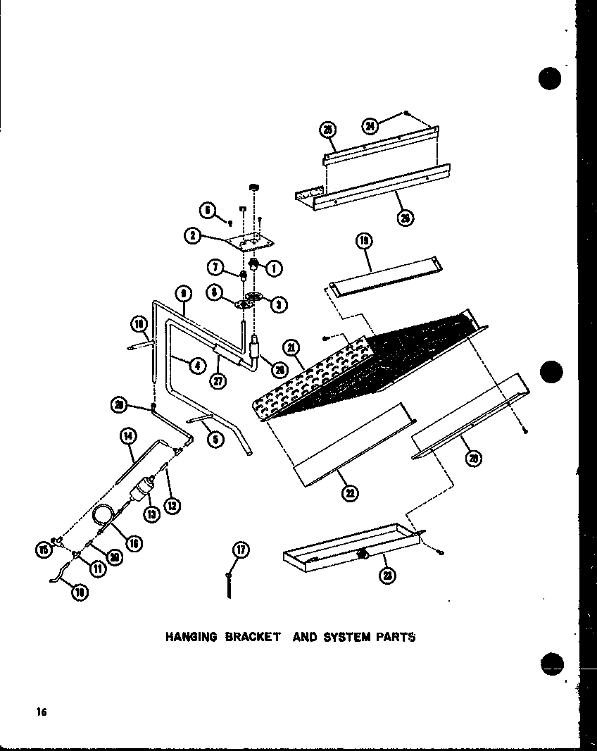 Hanging bracket and system parts (bah3500m-a/p55572-26c) (bah3505m-a/p55572-27c) (bah3510m-a/p55572-28c) (bah3514m-a/p55572-29c)