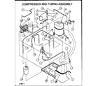 Amana SRHF42U01B/P1163805C compressor and tubing assembly (srhf18u01b/p1163801c) (srhf24u01b/p1163802c) (srhf30u01b/p1163803c) diagram