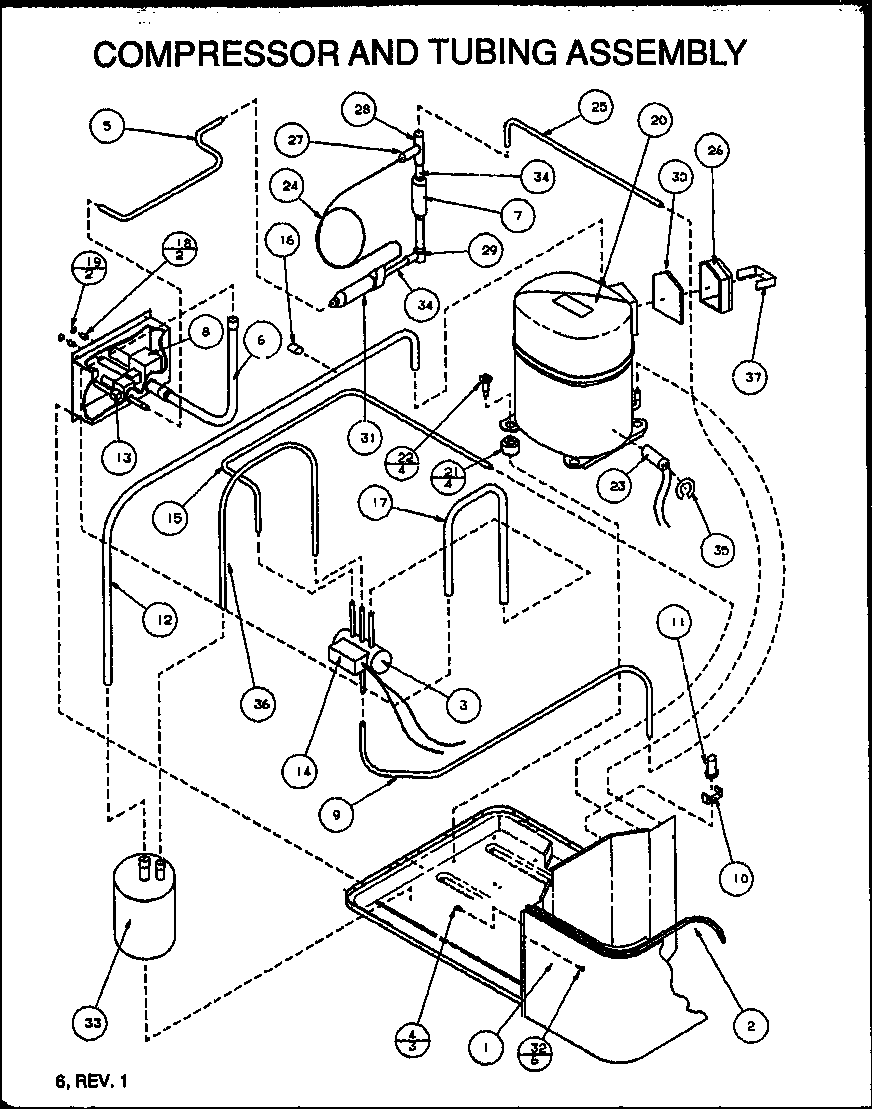 Compressor and tubing assembly (srhf18u01b/p1163801c) (srhf24u01b/p1163802c) (srhf30u01b/p1163803c)