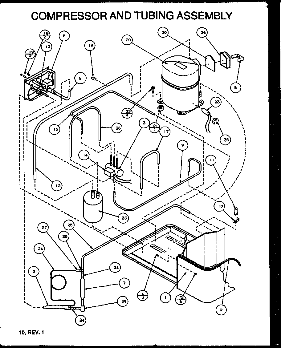 Compressor and tubing assembly (srhf42u01b/p1163805c) (srhf48u01b/p1163806c) (srhf48u03b/p1163807c)