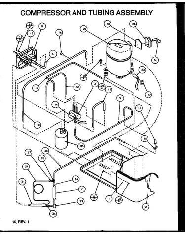 Compressor and tubing assembly (srhf42u01b/p1163805c) (srhf48u01b/p1163806c) (srhf48u03b/p1163807c)