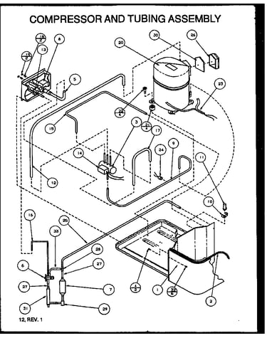 Compressor and tubing assembly (srhf60u01b/p1100810c) (srhf60u03b/p1100811c)