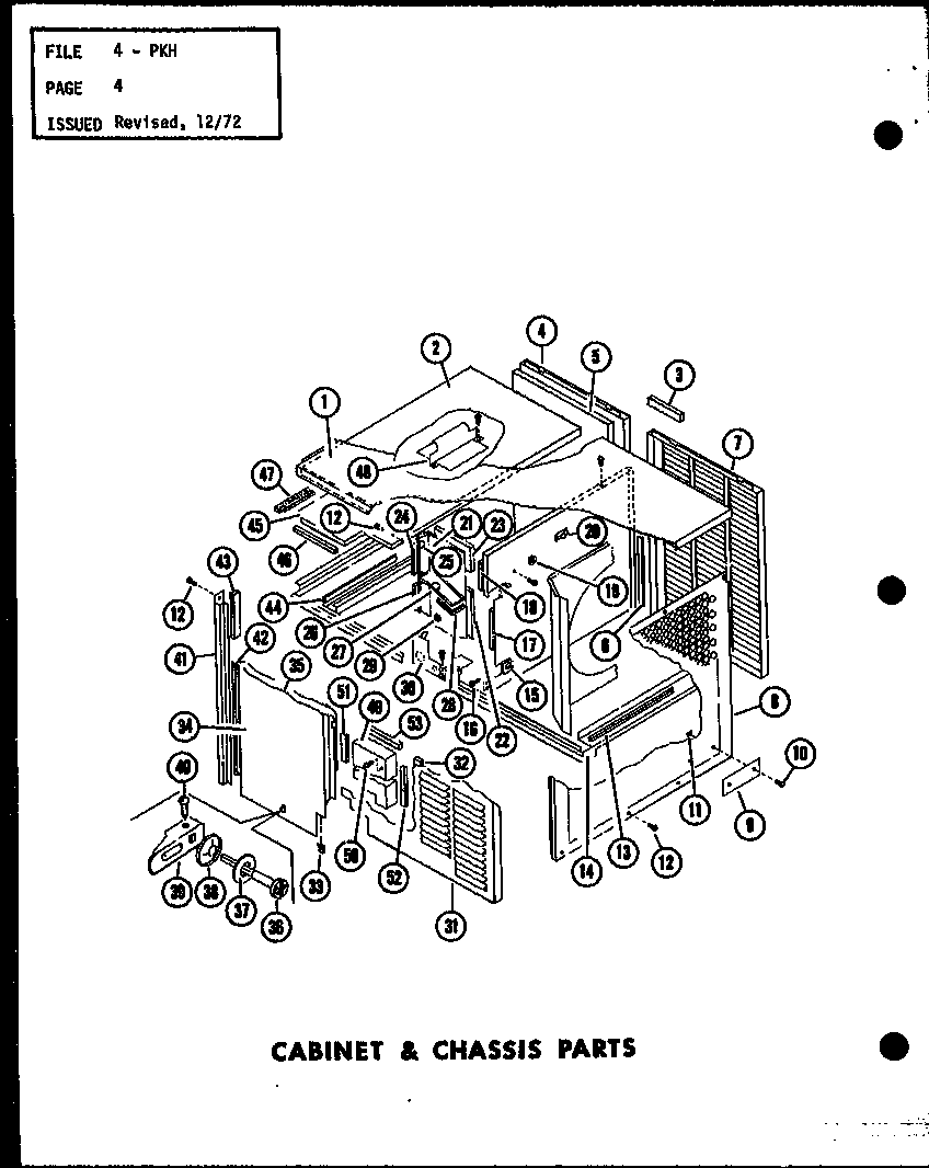 Cabinet & chassis parts (pkh2-1h/p54565-4c) (pkh2.5-1h/p54565-5c) (pkh3-1h/p54565-6c)