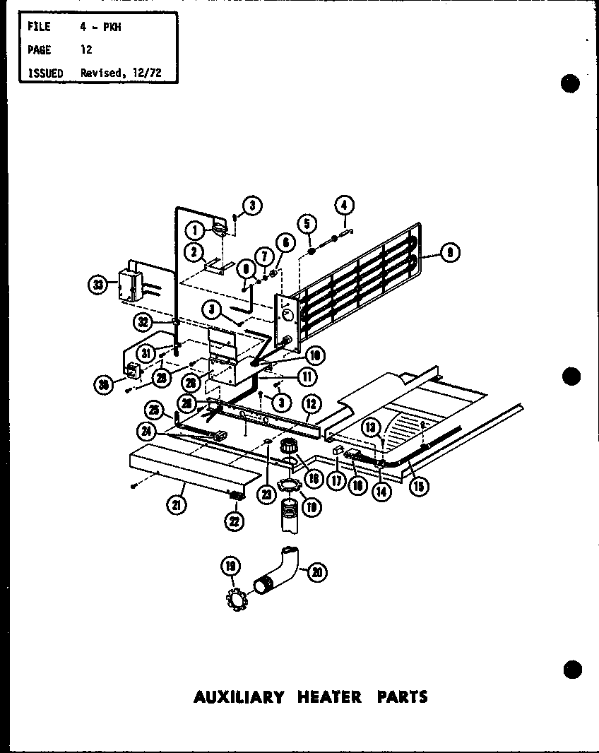 Auxiliary heater parts (d54444-1/p54444-1c) (d54444-2/p54444-2c)