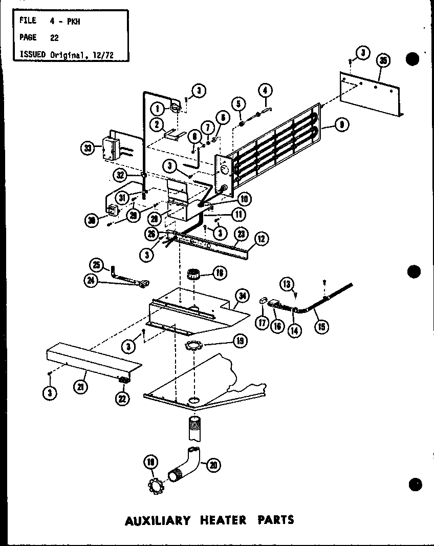 Auxiliary heater parts (d54444-2/p54444-2c) (d54475-1/p54475-1c)