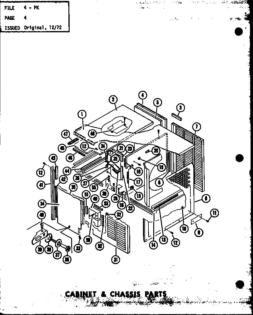 Cabinet & chassis parts (pk2-1h/p54565-1c) (pk2.5-1h/p54565-2c) (pk3-1h/p54565-3c)