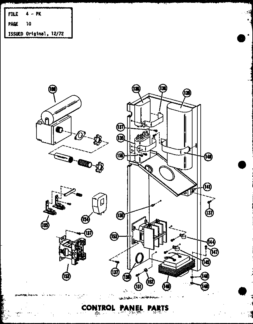 Control panel parts (pk2-1h/p54565-1c) (pk2.5-1h/p54565-2c) (pk3-1h/p54565-3c)