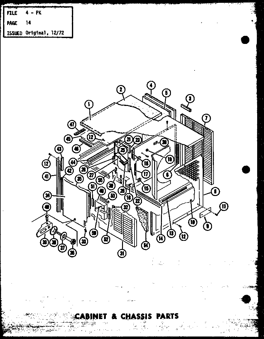 Cabinet & chassis parts (pk3.5-1j/p54629-9c) (pk4-1j/p54629-1c) (pk4-3j/p54629-2c) (pk5-1j/p54629-3c) (pk5-3j/p54629-4c)