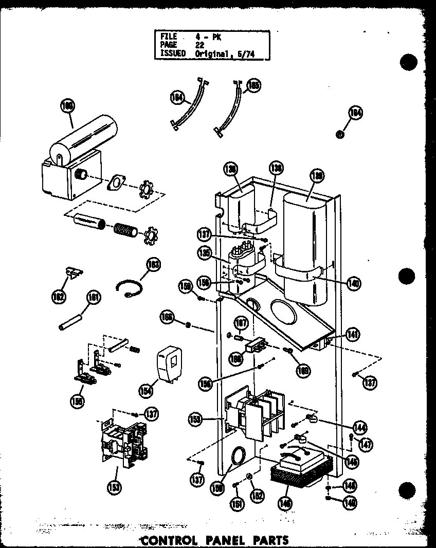 CONTROL PANEL PARTS (PK3.5-1K/P54629-16C) (PK3.5-1K/P54629-38C) (PK4-1J/P54629-19C) (PK4-1J/P54629-55C) (PK4-3J/P54629-20C) (PK5-1J/P54629-21C) (PK5-1J/P54629-57C) (PK5-3J/P54629-22C) (PK5-3J/P54629-58C) (PKE5-3K/P54629-36C)