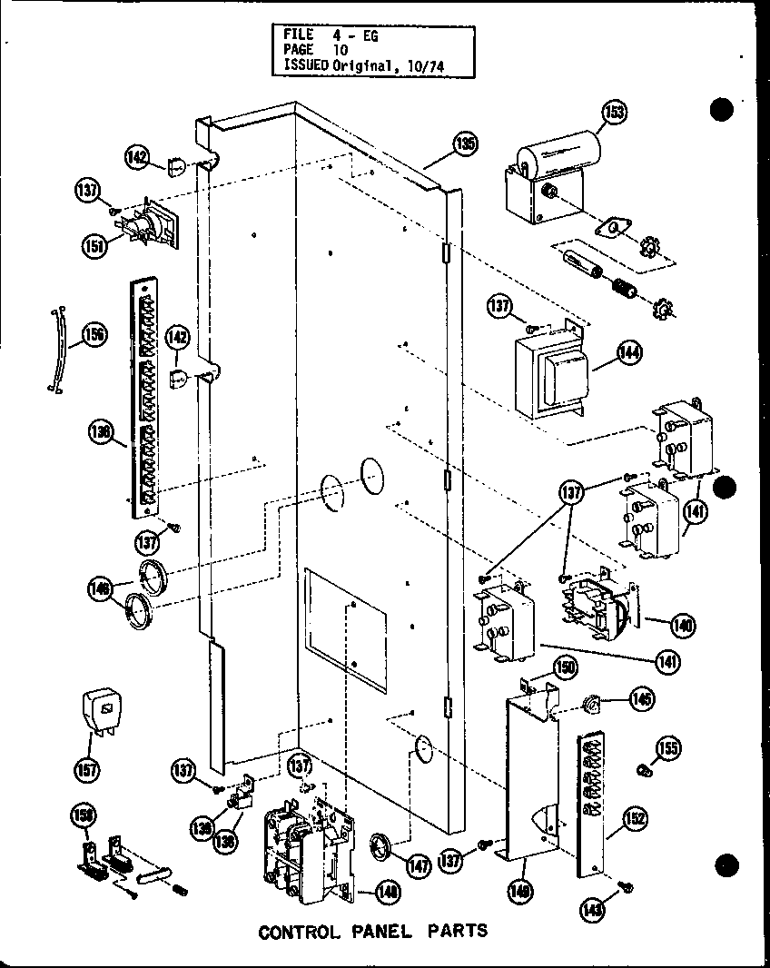 Control panel parts (eg2,12-1/p55198-13c) (eg3,12-1/p55198-15c)